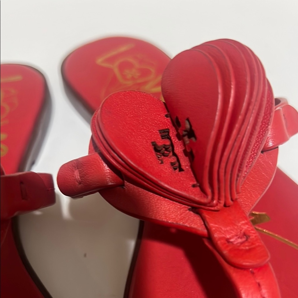 Tory Burch Red Sandals with Bow Detail - Picture 3 of 7